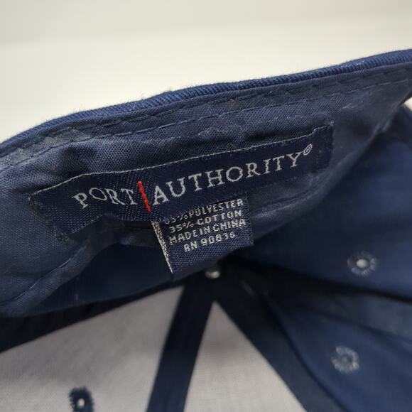 Spi Slideback Baseball Cap Blue One Size Adjustable Embroidered Port Authority - Picture 9 of 9